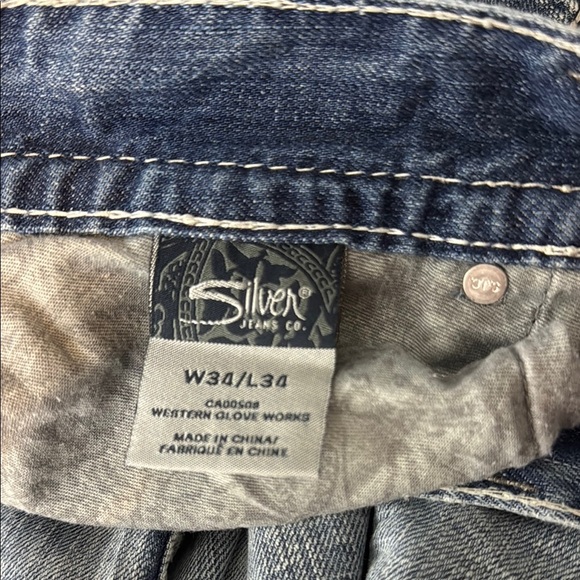 Silver Co Men's Light Blue Nash straight-leg Distressed Jeans Size 34 - Picture 13 of 14